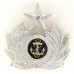 Эмблема-кокарда офицеров Военно-морского флота Временного правительства Российской республики, штампованая, белый прибор,, обр. 1917 г..